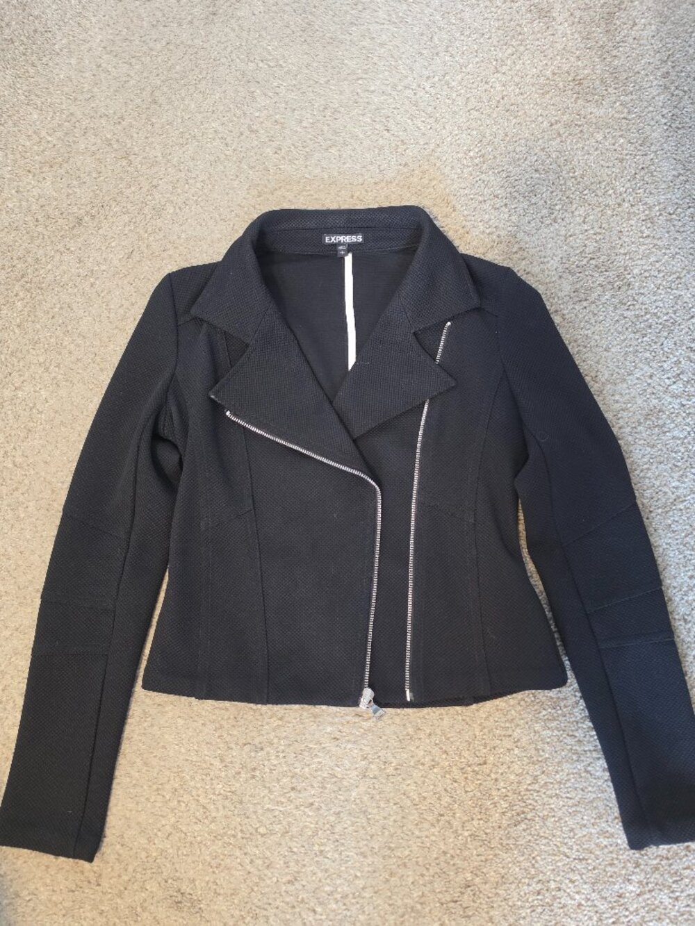 Express Black Textured Moto Jacket Size Small